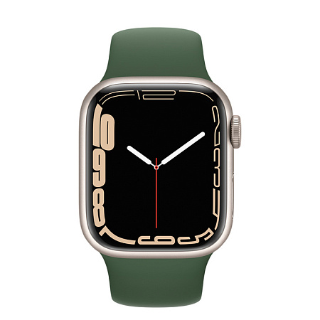Умные часы Apple Watch Series 7 GPS, 41мм, Алюминиевый корпус со спортивным Зеленым ремешком Clover