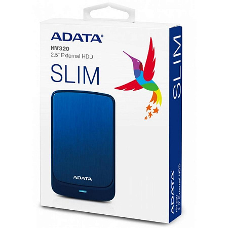 Внешний портативный жесткий диск ADATA HV320,  2 TB, Синий (AHV320-2TU31-CBL)