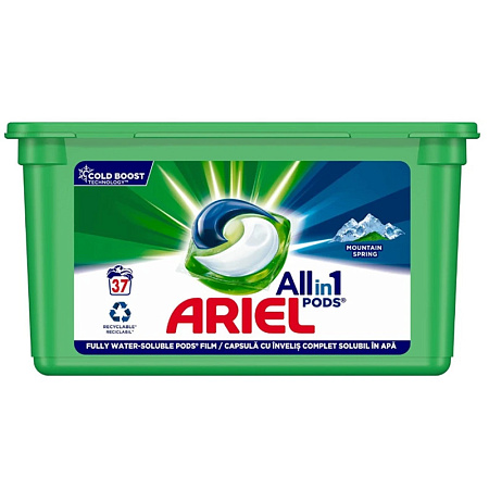 Капсулы All in One Ariel Mountain Spring Gel 37x25.5г