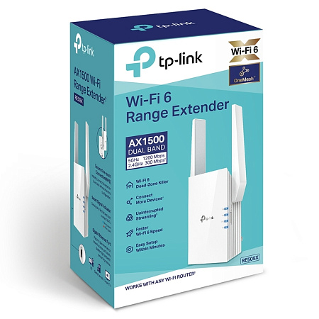 Беспроводная точка доступа TP-LINK RE505X, 300 Мбит/с, 1200 Мбит/с, Белый