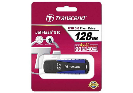 USB Flash накопитель Transcend JetFlash 810, 128Гб, Черный/Синий