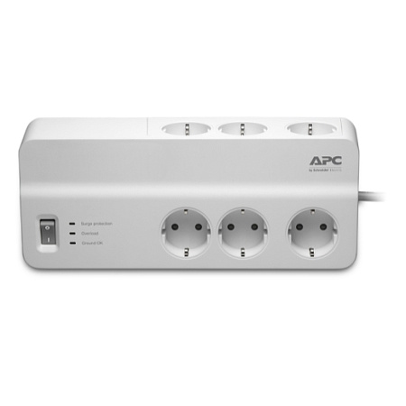 Сетевой фильтр APC Essential SurgeArrest PM6-RS, 6 Розеток, 2м, Белый