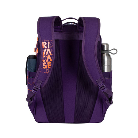 Повседневный рюкзак RivaCase Heide, 15.6", Полиэстер, Фиолетовый/Оранжевый