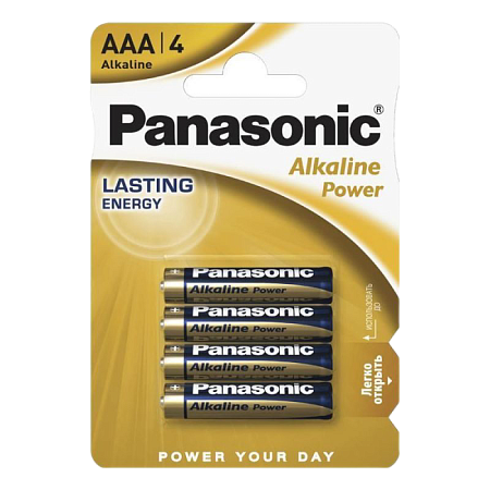 Батарейки Panasonic LR03REB, AAA, 4шт.