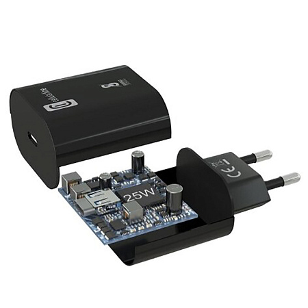 Зарядное устройство Cellularline USB-C Charger 25W, Чёрный