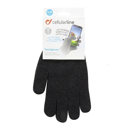 Сенсорные перчатки Cellularline S/M, Touch screen, Маленький, Чёрный