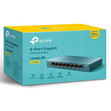 Сетевой коммутатор TP-LINK LS108G, 8x 10/100/1000 Мбит/с