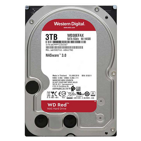 Жесткий диск Western Digital WD Red, 3.5", 3 ТБ <WD30EFAX>