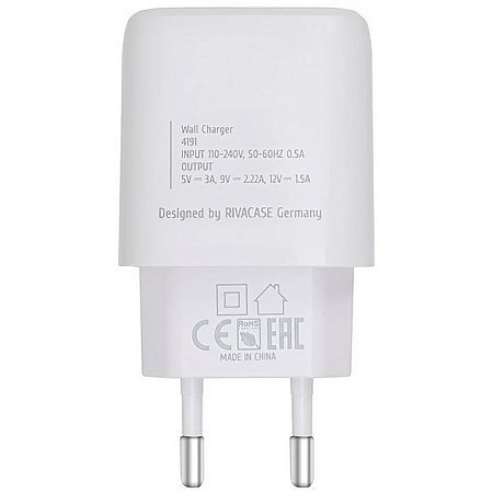 Зарядное устройство RivaCase PS4191 W00, 20Вт, Белый