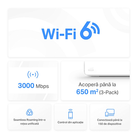 Домашняя Mesh Wi-Fi система MERCUSYS Halo H80X (3-pack), Белый