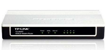 ADSL Модем TP-LINK TD-8840T, ADSL/ADSL2/ADSL2 + до 24 Мбит/с, Чёрный
