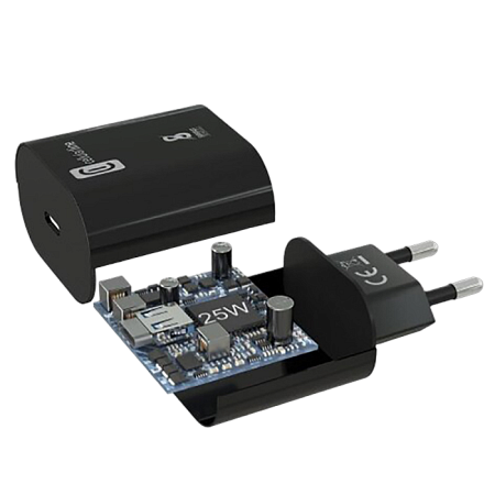Зарядное устройство Cellularline USB-C Charger 25W, Чёрный
