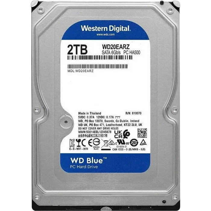Жесткий диск Western Digital WD Blue, 3.5", 2 ТБ <WD20EARZ>