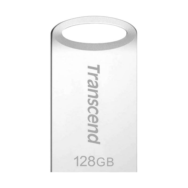 128GB USB3.1 Flash Drive Transcend "JetFlash 710S", Silver, Metal Case, Ultra-Slim (R/W:90/50MB/s)