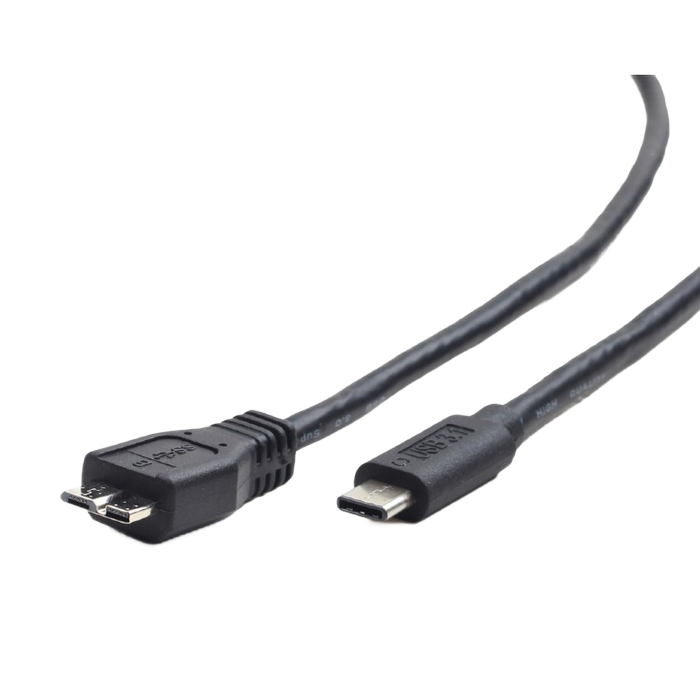 Cable  Type-C/microUSB3.0, CM/BM, 1.0 m, Cablexpert, Black, CCP-USB3-mBMCM-1M