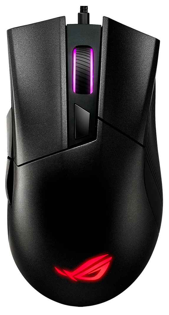 Gaming Mouse Asus ROG Gladius II Core, 200-6200 dpi, 6 buttons, 220 IPS, 30G, 92.5g, Ergonomic, Push
