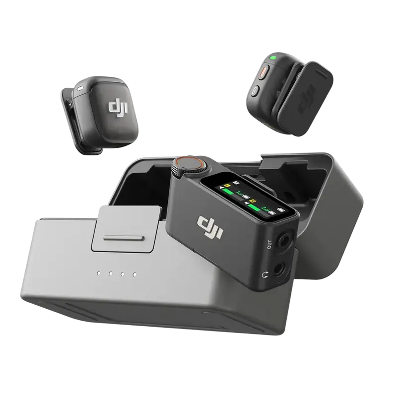 Портативный записывающий микрофон DJI Mic 3 (2 TX + 1 RX + Charging Case), Беспроводной, Черный