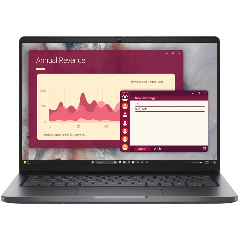Ноутбук для бизнеса 14" DELL Pro 14 PC14250, Magnetite, Intel Core 5 120U, 16Гб/512Гб, Linux Ubuntu