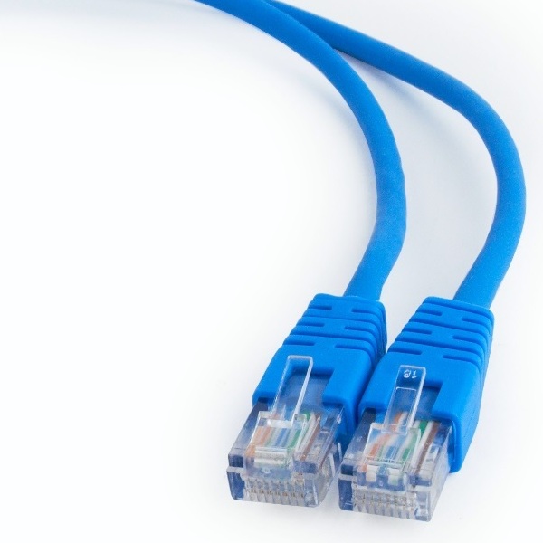  1.5m, Patch Cord  Blue, PP12-1.5M/B, Cat.5E, Cablexpert, molded strain relief 50u" plugs