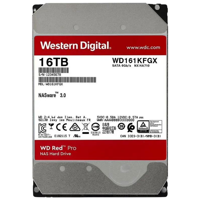 Жесткий диск Western Digital WD Red Pro, 3.5", 16 ТБ <WD161KFGX>