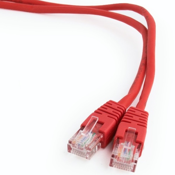  2m,  FTP Patch Cord  Red, PP22-2M/R, Cat.5E, Cablexpert, molded strain relief 50u" plugs