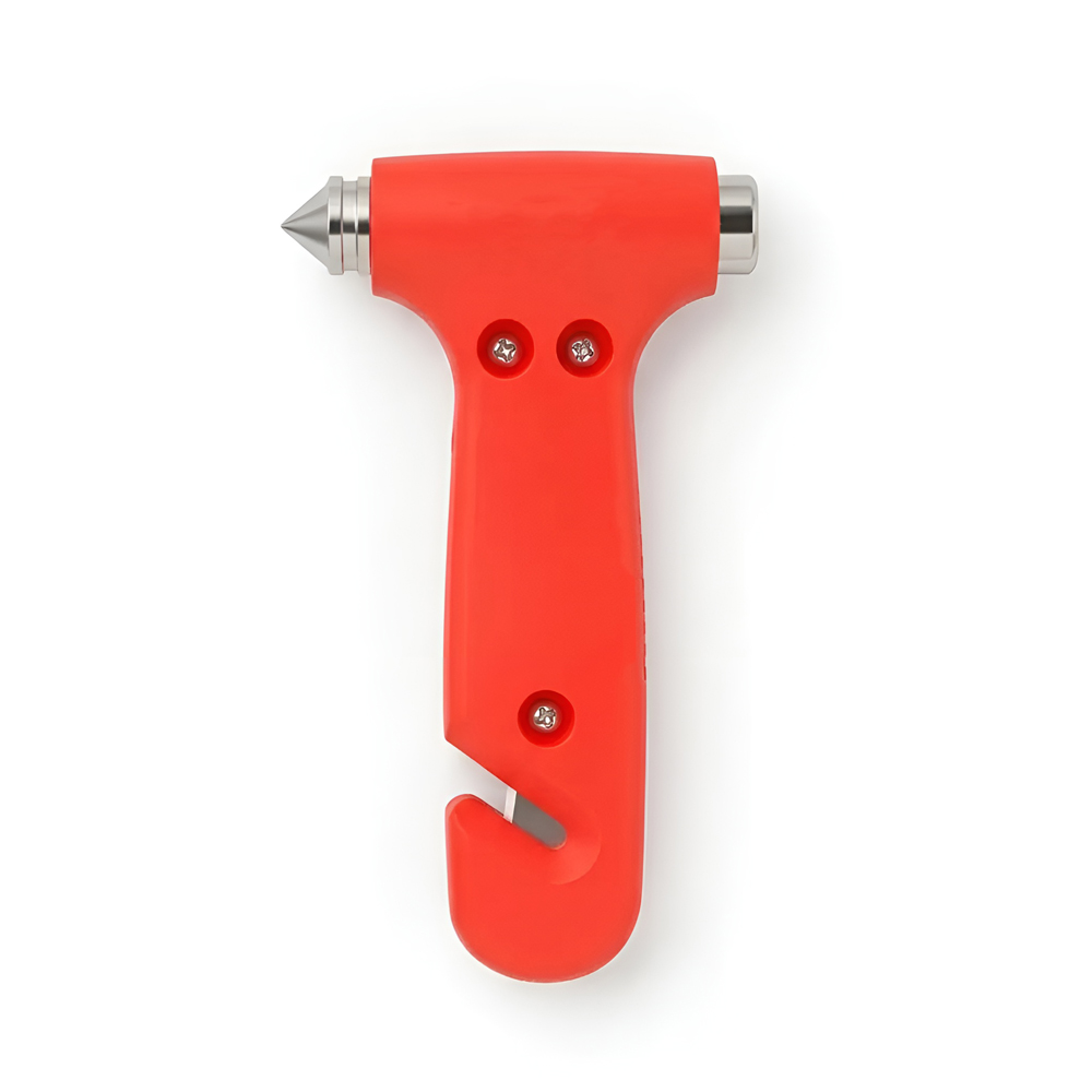Car Emergency Safety Escape Hammer and Seatbelt Cutter 2 in 1, Red