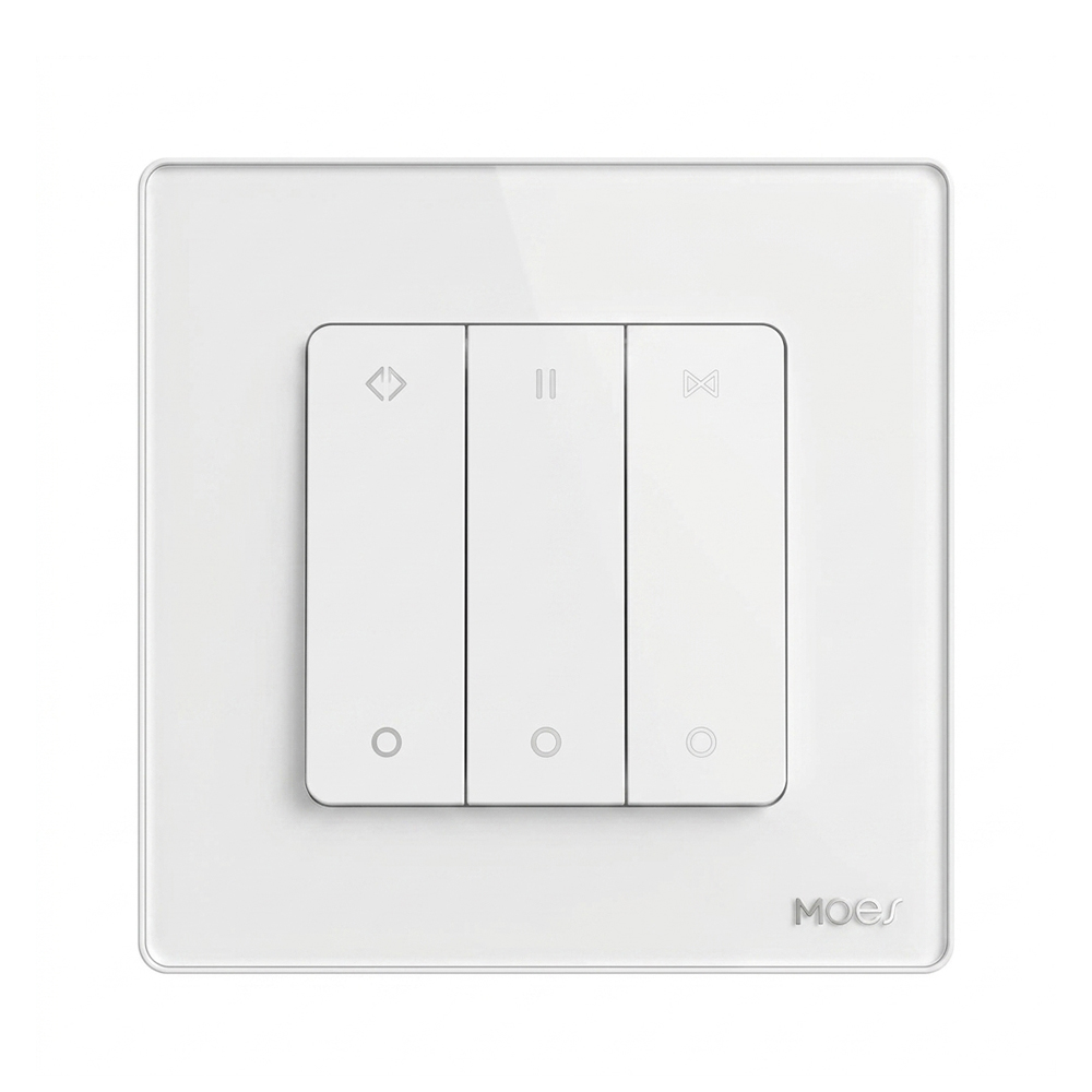 Moes Zigbee + RF Star Ring Curtain Switch 3A (Neutral Required), White