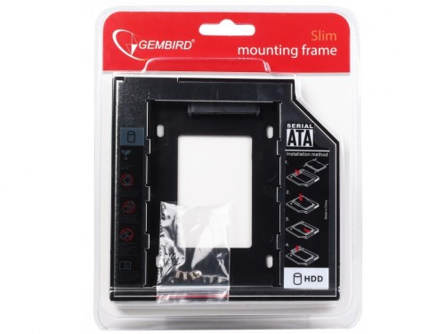 Gembird MF-95-01, Slim mounting frame for 2.5'' drive to 5.25'' bay, for drive up to 9.5 mm,процессоры ,оперативная память, ssd, M2, hdd, кейсы