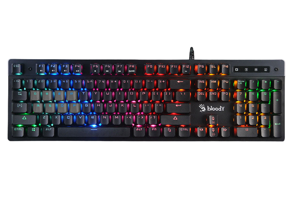 Gaming Keyboard Bloody B500N, Mecha-Like, Tackile SW, Game Mode, Macro, Fn keys, Spill-resistant, Ne