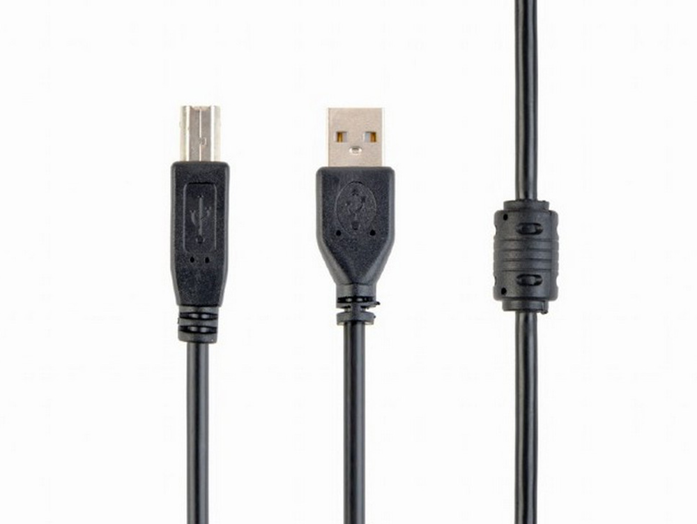Cable USB, AM/BM,   3.0 m,  Retail pack, Cablexpert, Black, CCFB-USB2-AMBM-3M