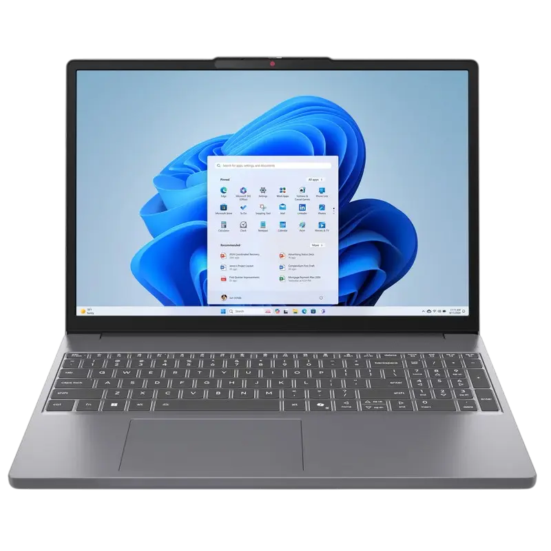 Ноутбук 15,3" Lenovo IdeaPad Slim 3 15ARP10, Luna Grey, AMD Ryzen 7 170, 16Гб/512Гб, Без ОС