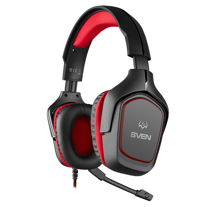 Gaming Headset SVEN AP-G333MV, 40mm drivers, 20-20000Hz, 32 Ohm, 105dB, 305g., 2x3.5mm, Black/Red