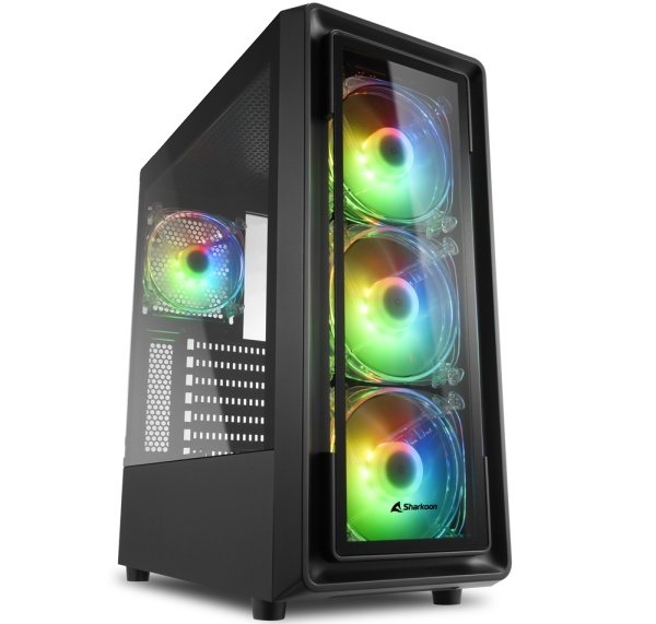 Sharkoon TK4 RGB ATX Case, with Side&Front Panel of Tempered Glass, without PSU, Tool-free, Pre-Ins,процессоры ,оперативная память, ssd, M2, hdd, кейсы
