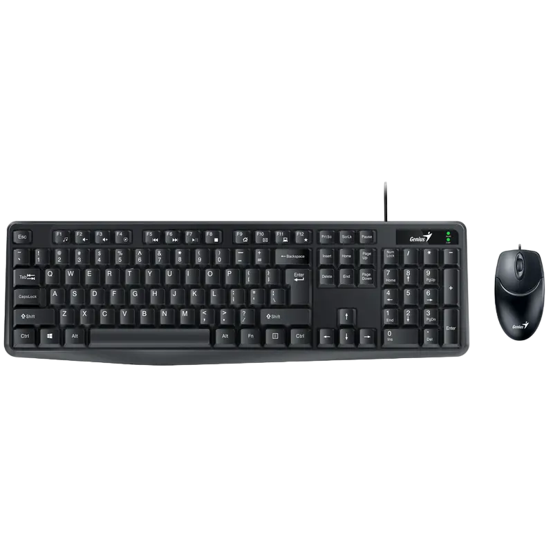 Клавиатура и мышь Genius KM-170, Проводное, Чёрный
