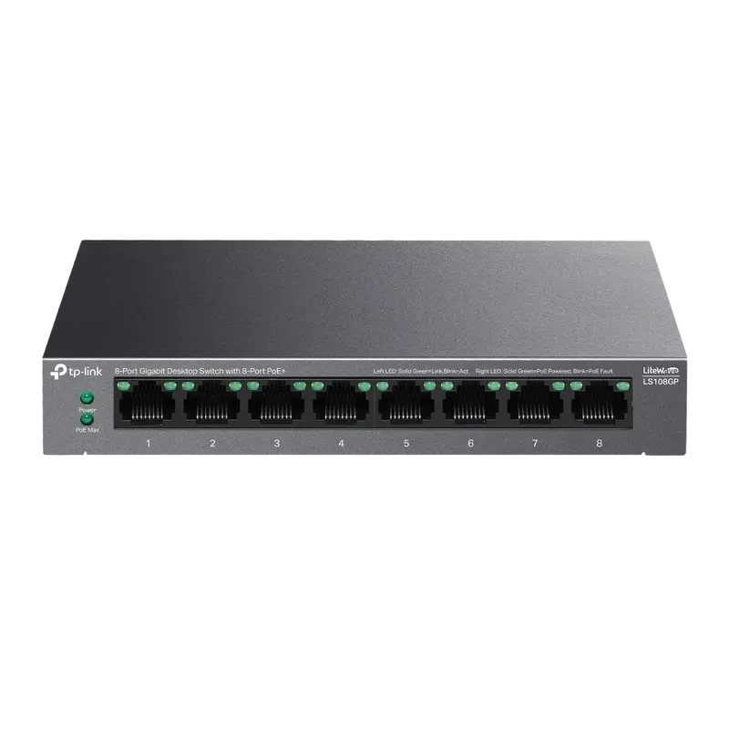 PoE коммутатор TP-LINK LS108GP, 802.3af/at PoE+
