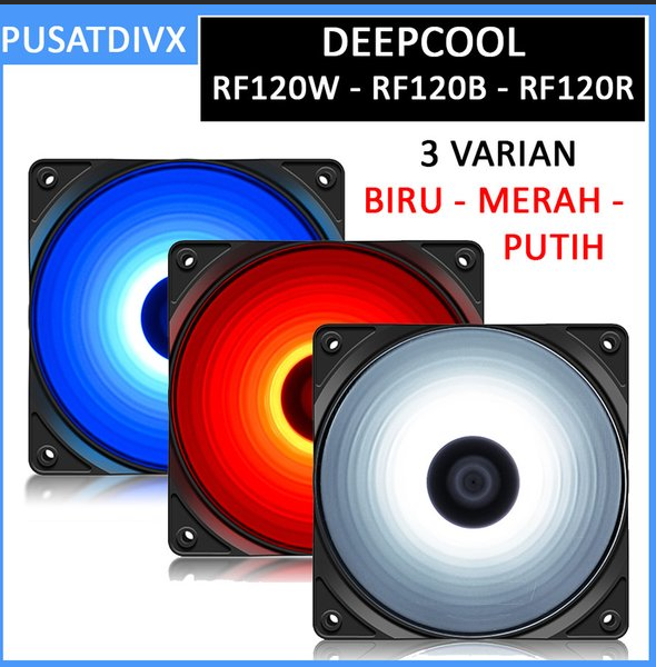 120mm Case Fan - DEEPCOOL "RF120W" White LED Fans, 120x120x25mm, 500-1500rpm, 21.9dBa, 48.9 CFM, 3,процессоры ,оперативная память, ssd, M2, hdd, кейсы