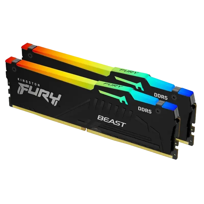 Оперативная память Kingston FURY Beast RGB, DDR5 SDRAM, 6400 МГц, 32 ГБ, KF564C32BBEAK2-32