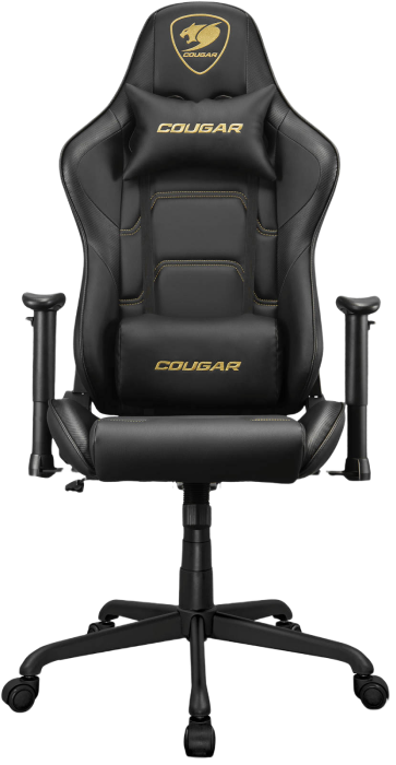 Gaming Chair Cougar ARMOR ELITE Royal Black/Gold, User max load up to 120kg / height 145-180cm