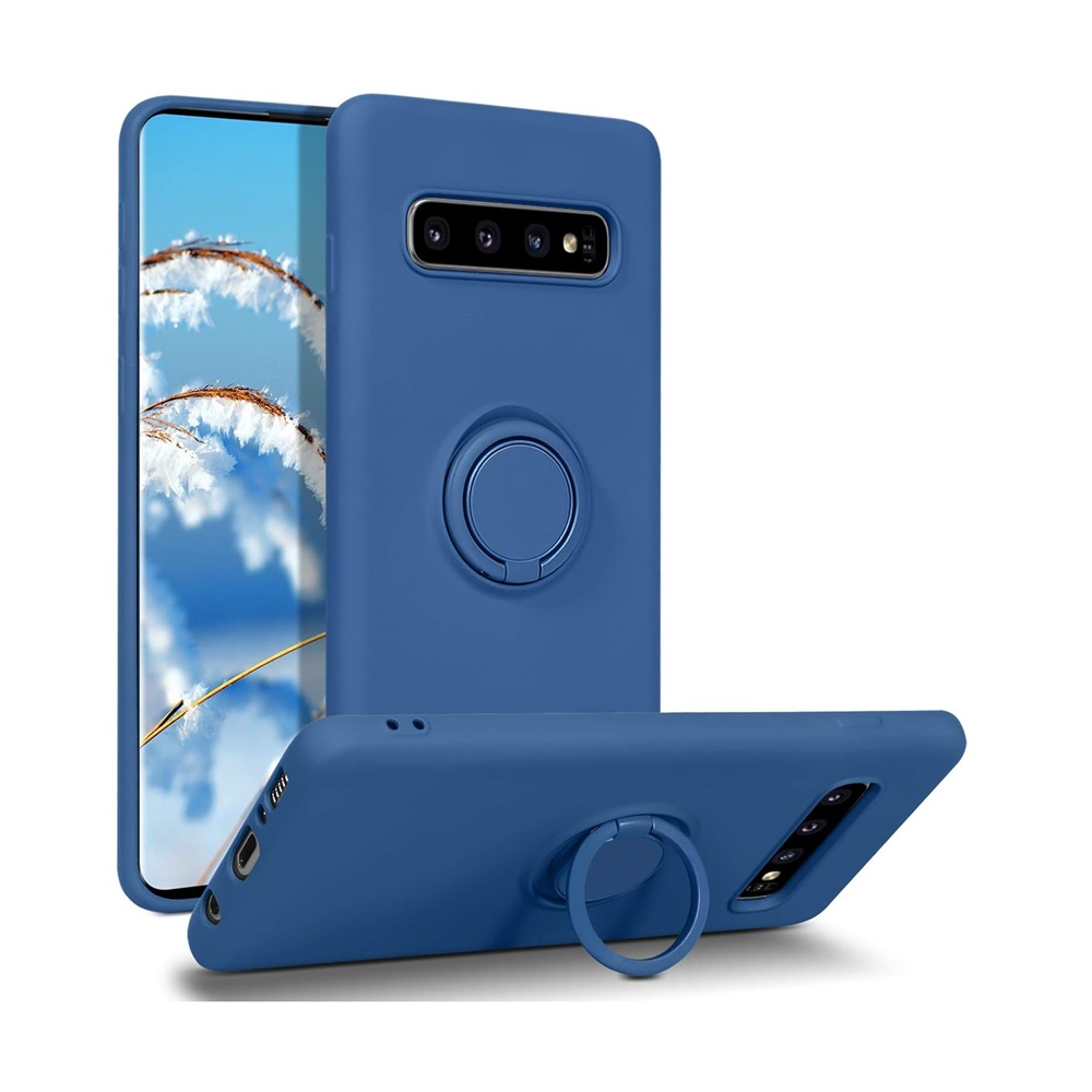 Helmet Case with Ring Liquid Silicone Samsung S10E, Blue