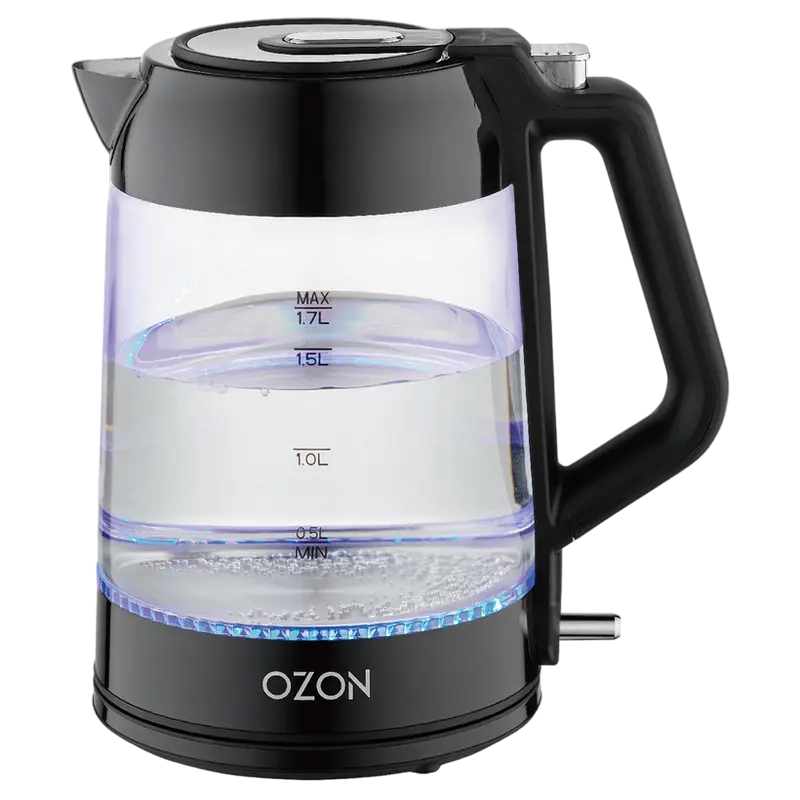 Электрочайник OZON EKC-1705A-GS, Чёрный
