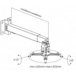 Ceiling/Wall Mount Reflecta, "TAPA" Universal White, 430-650mm, max.load 20kg, 23054 Ceiling/Wall Mount Reflecta, "TAPA" Universal White, 430-650mm, max.load 20kg, 23054