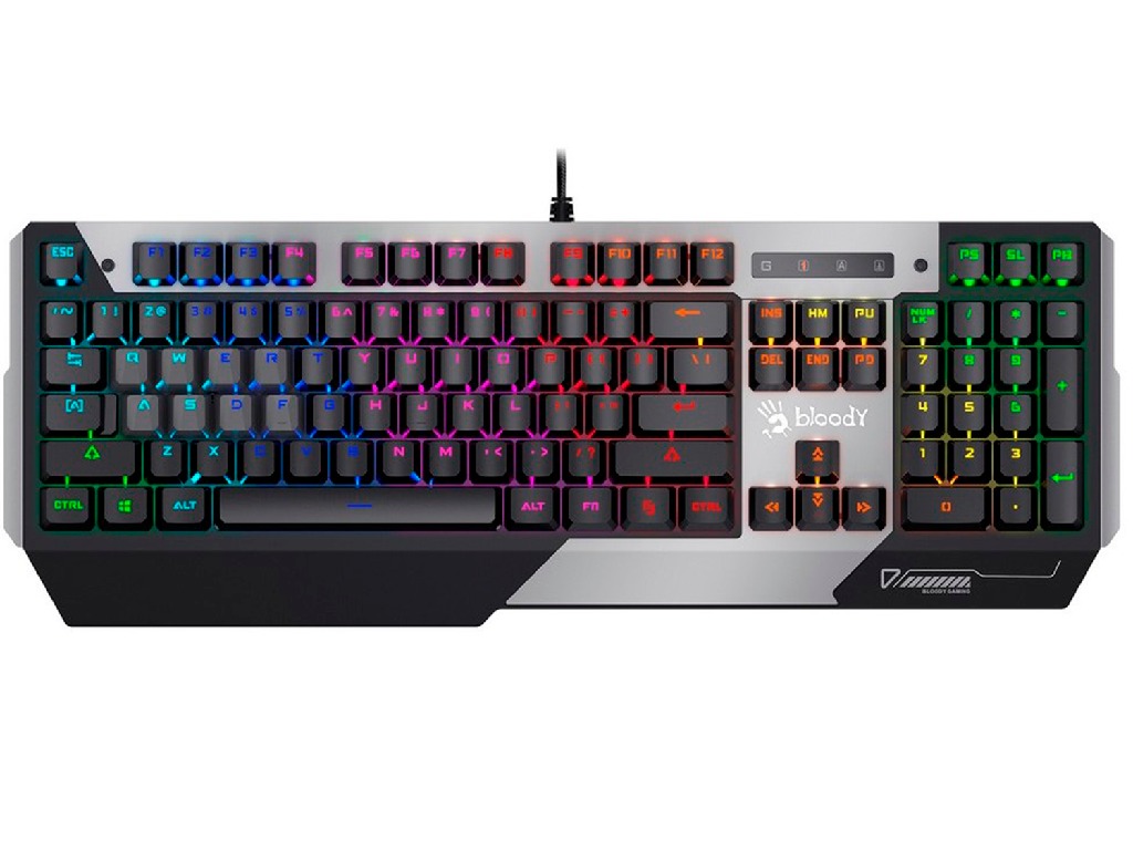 Gaming Keyboard Bloody B865R, Mechanical, Optical switch, RGB, Spill-Resistant, Black/Silver, USB, клавиатуры ,мышки ,веб камера ,коврики ,флешки , 16gb, 32gb,64gb,128gb,256gb,512,microsd,sd