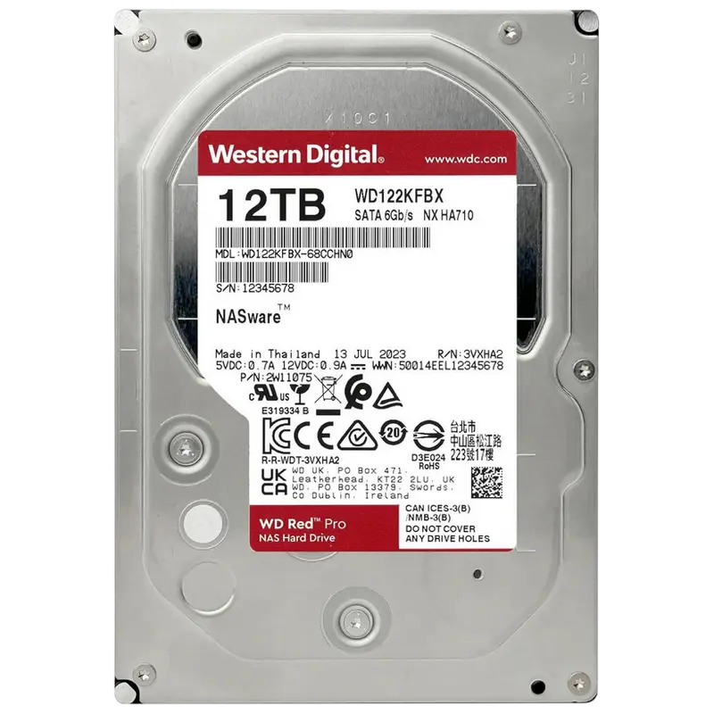 Жесткий диск Western Digital WD Red Pro, 3.5", 12 ТБ <WD122KFBX>