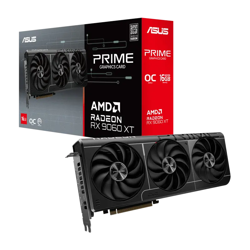 Видеокарта ASUS PRIME-RX9060XT-O16G, 16 ГБ GDDR6 128бит