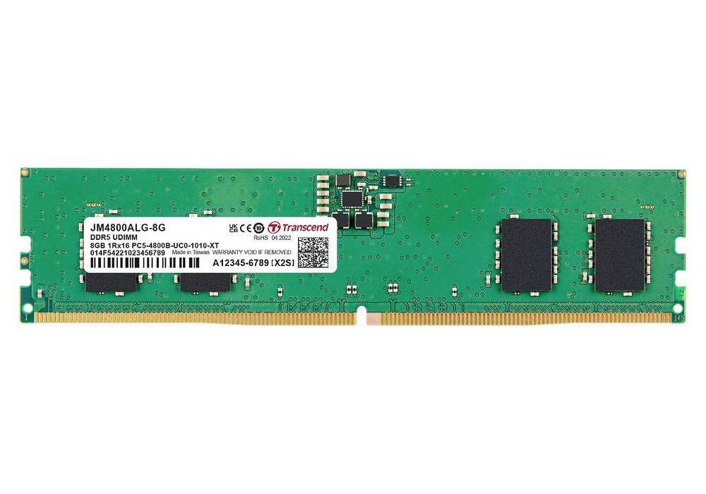 ..8GB DDR5- 4800MHz    Transcend JetRam (JM4800ALG-8G), (1Gx16)x4, 1Rx16, CL40, 1.1V