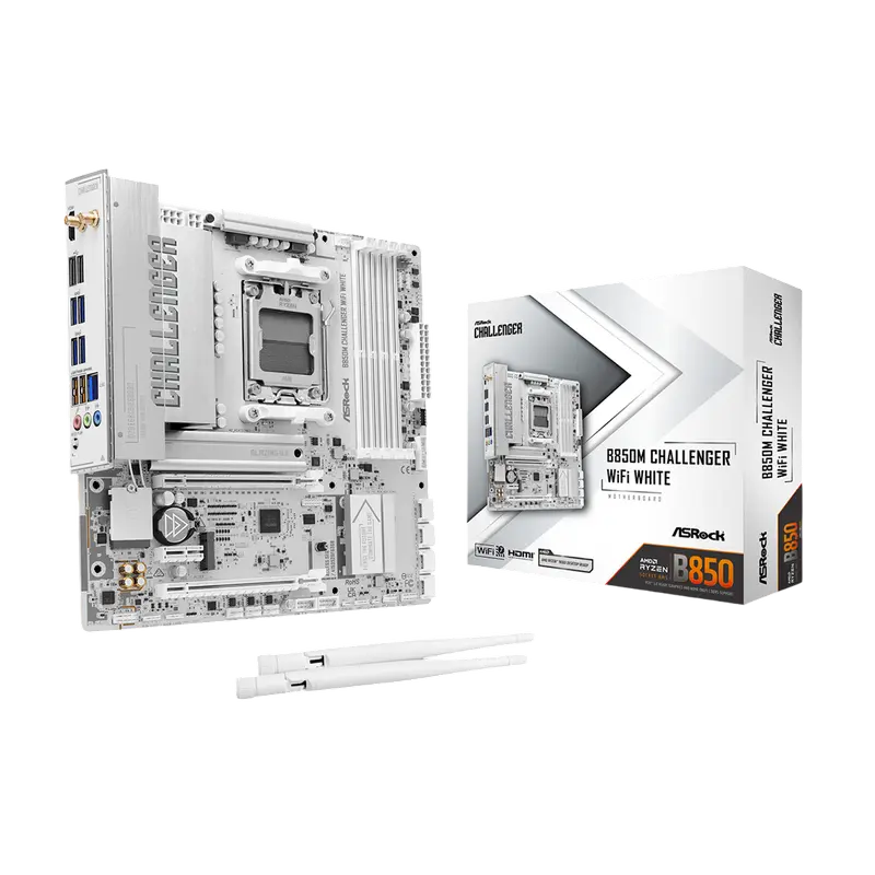Материнская плата ASRock B850M CHALLENGER WIFI WHITE, AMD B850, Micro-ATX