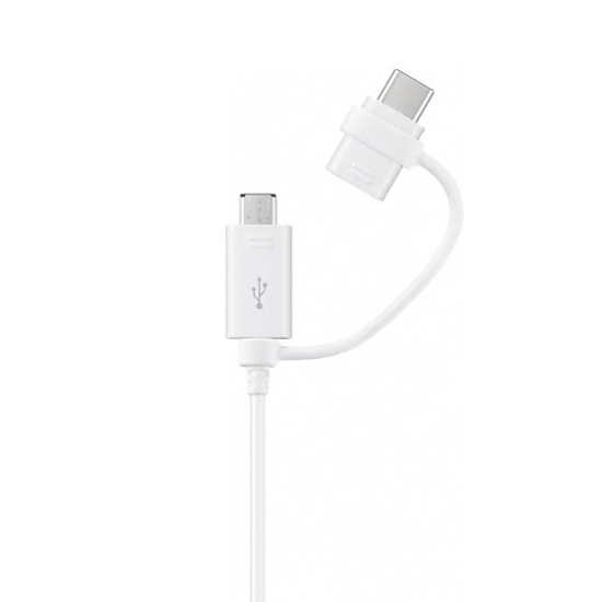 2in1 Cable Samsung, Type-C+Micro-USB, White
