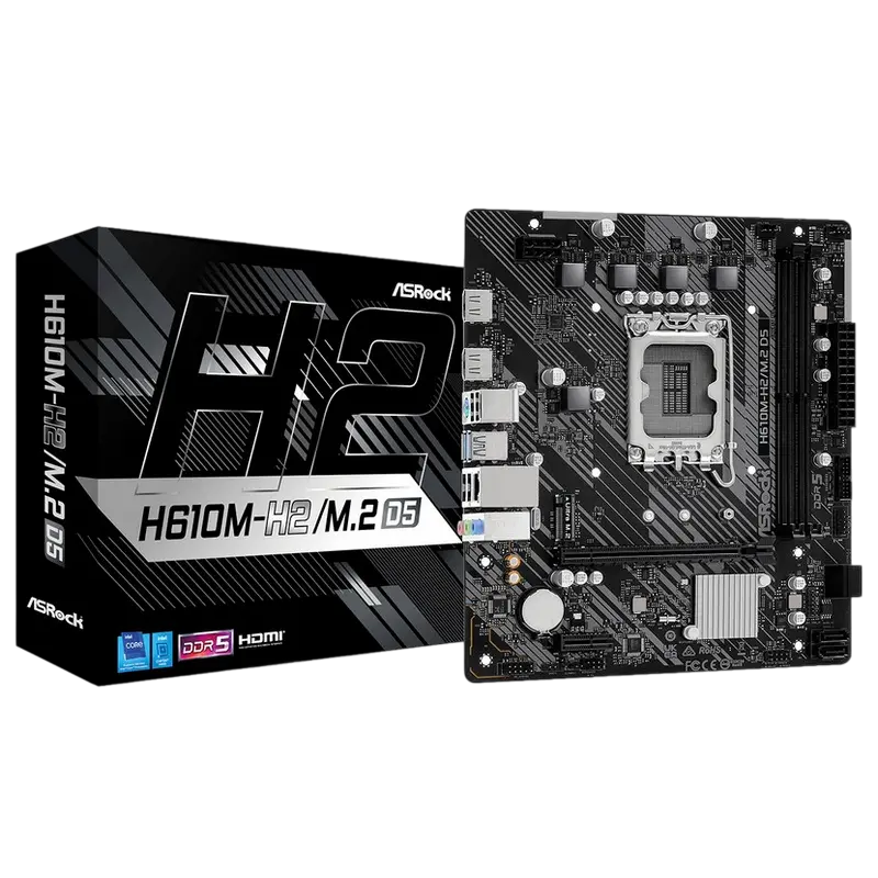 Материнская плата ASRock H610M-H2/M.2 D5, LGA1700, Intel H610, Micro-ATX