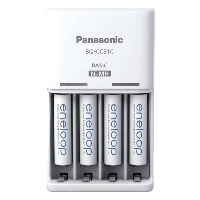 Panasonic "Basic" Charger 4-pos AA/AAA + 4AA 2000mAh, K-KJ51MCD40E