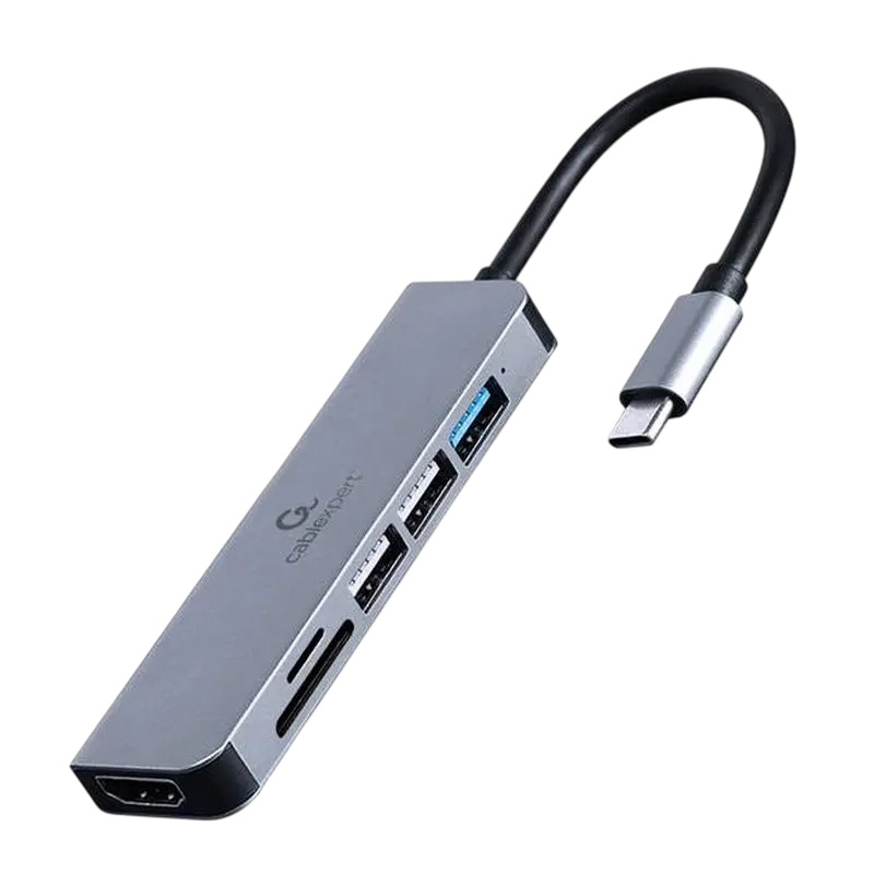 USB-концентратор Gembird A-CM-COMBO6-02, Серый